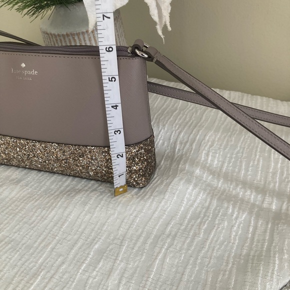 1. Kate Spade Glitter Crossbody Bag – Taupe Gold - Picture 9 of 12